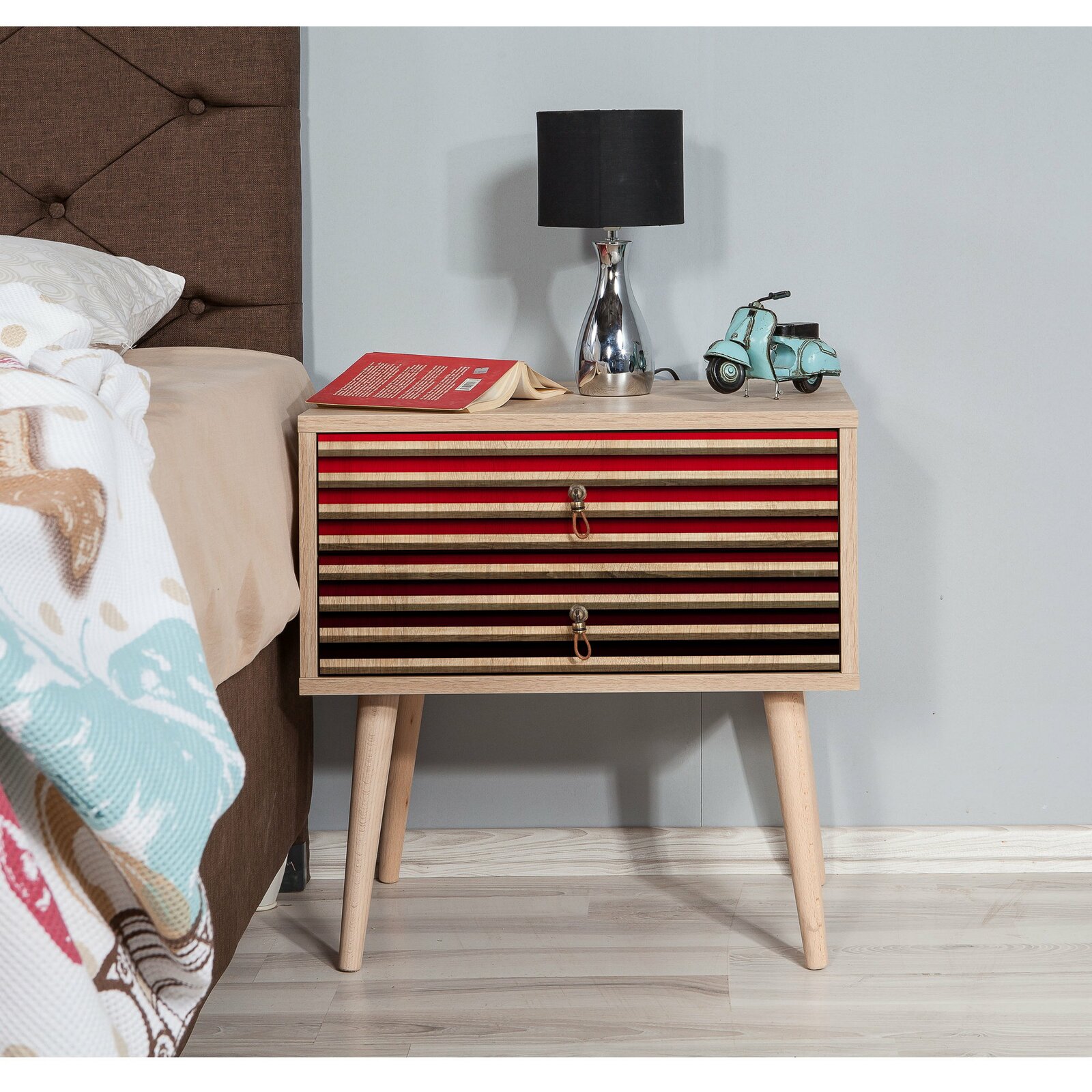 Bless international Manufactured Wood Nightstand Bless international Manufactured Wood Nightstand